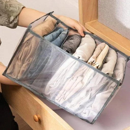 7 Grids Transparent Wardrobe Organizer For Multiple Items