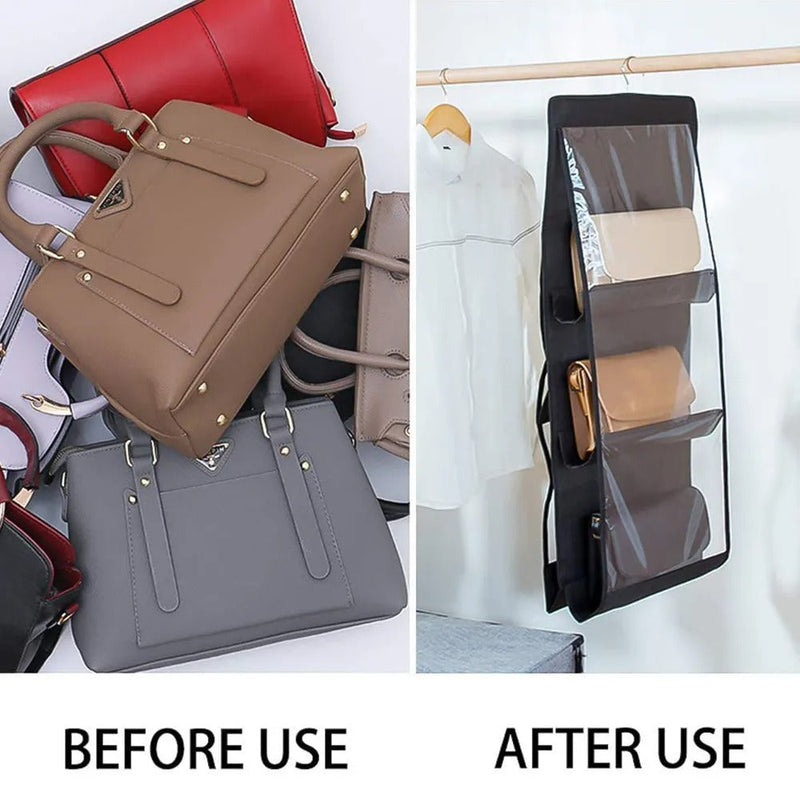 6 Pockets Dust-Proof Space Saving Hand Bags Organizer