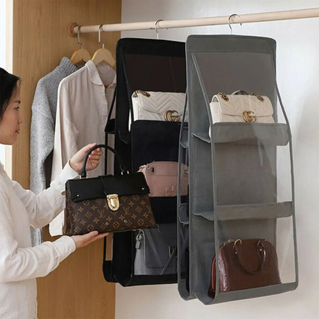 6 Pockets Dust-Proof Space Saving Hand Bags Organizer