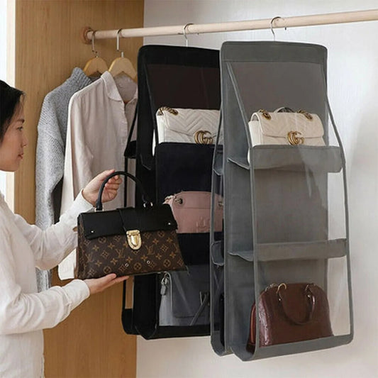 6 Pockets Dust-Proof Space Saving Hand Bags Organizer