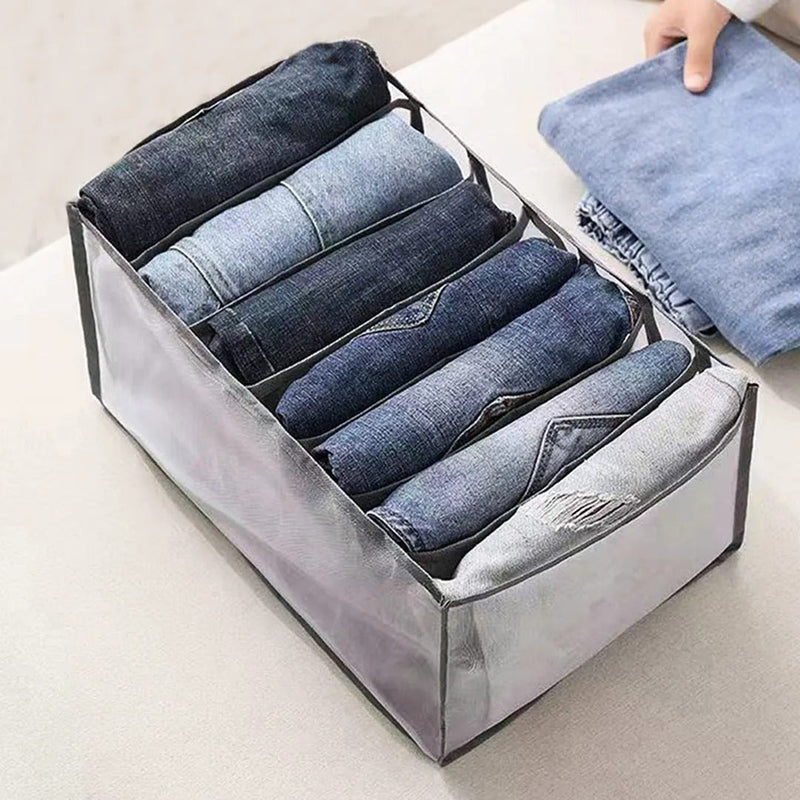 7 Grids Transparent Wardrobe Organizer For Multiple Items