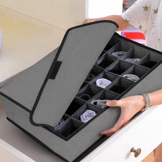 24 Grids Non-Woven Organizer / Storage Box With Lid
