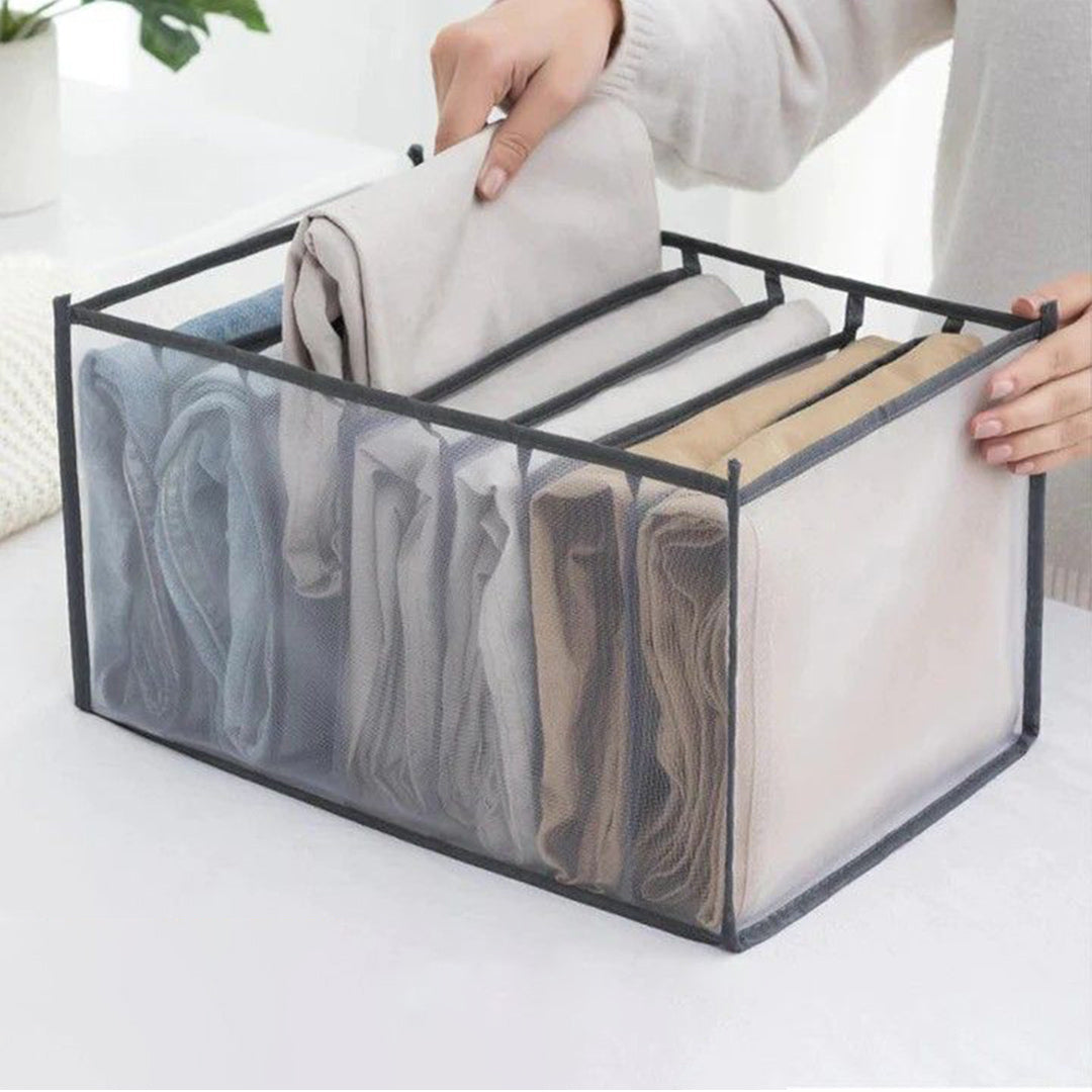 7 Grids Transparent Wardrobe Organizer For Multiple Items